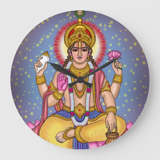 Lord Dhanvantari Wall Clock (Front)
