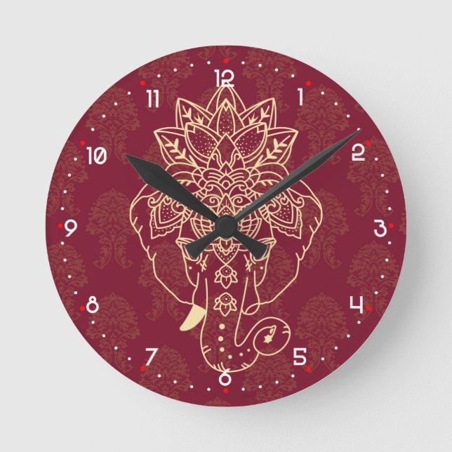 Lord Ganesh, beautiful and crispy image Round Clock (Front)