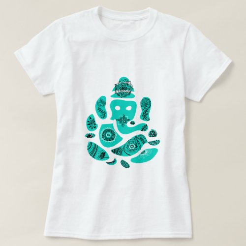 Lord Ganesh Elephant Womens Basic T_Shirt White T_Shirt