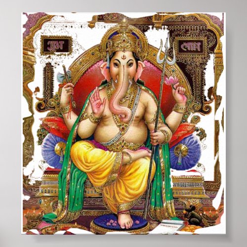 Lord Ganesh Great Hindu God For Happiness Poster