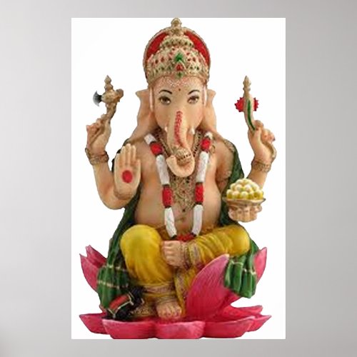 Lord Ganesh Great Hindu God For Happiness Wealth Poster