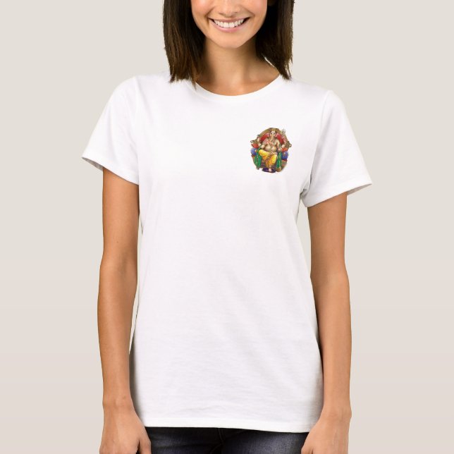 Lord Ganesh, Hindu God of Prosperity and Happiness T-Shirt (Front)