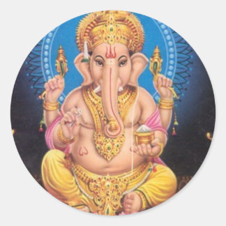 Lord Ganesh Round Sticker