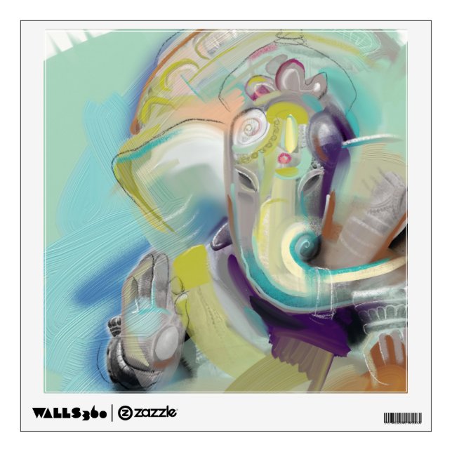 Lord Ganesh Wall Decal Square (Front)