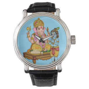 Lord Ganesha and Krishna Wall Clock Watch
