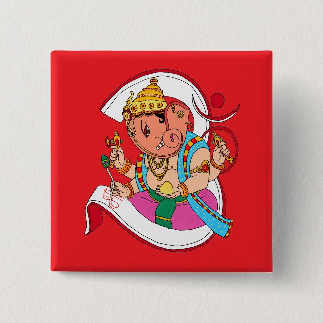 Lord Ganesha Button (Front)