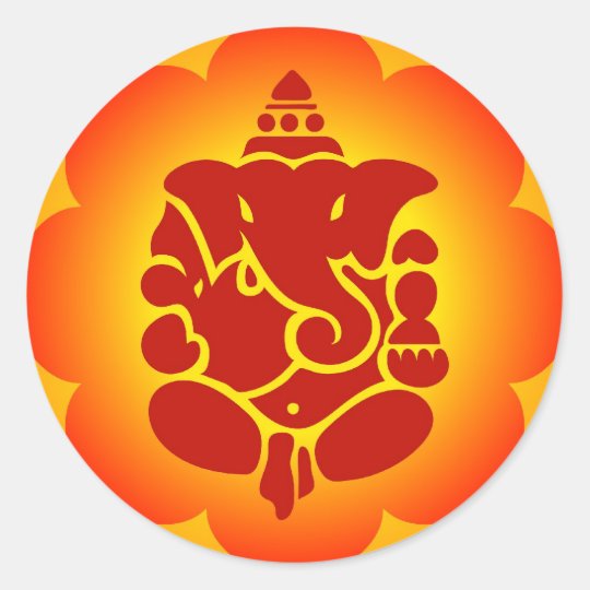 Lord Ganesha Classic Round Sticker | Zazzle.com