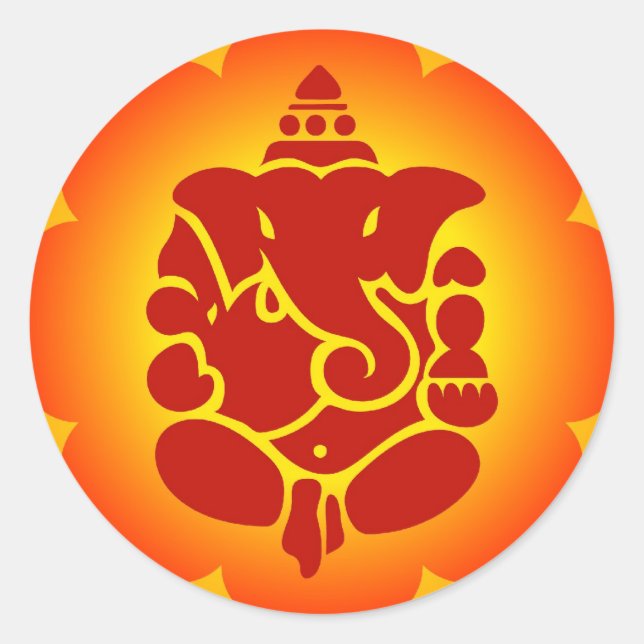 Lord Ganesha Classic Round Sticker (Front)