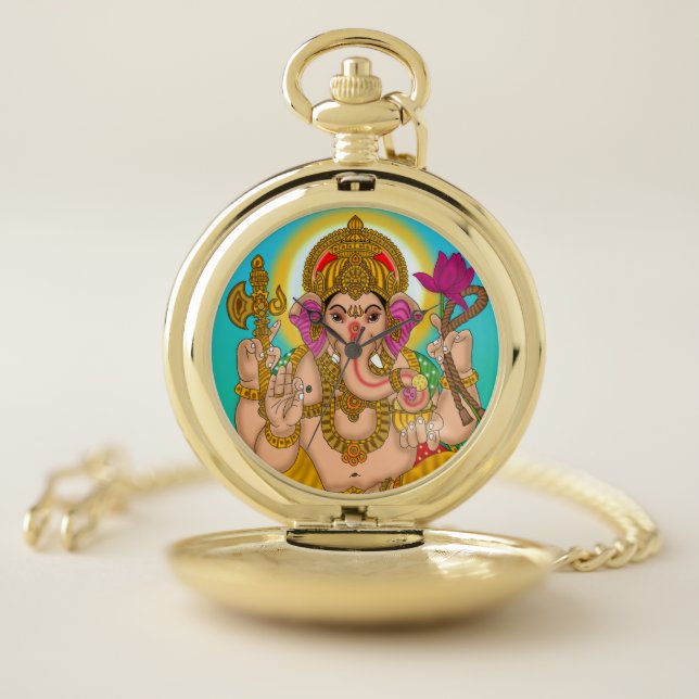 Lord Ganesha Clock Pocket Watch (Inside)