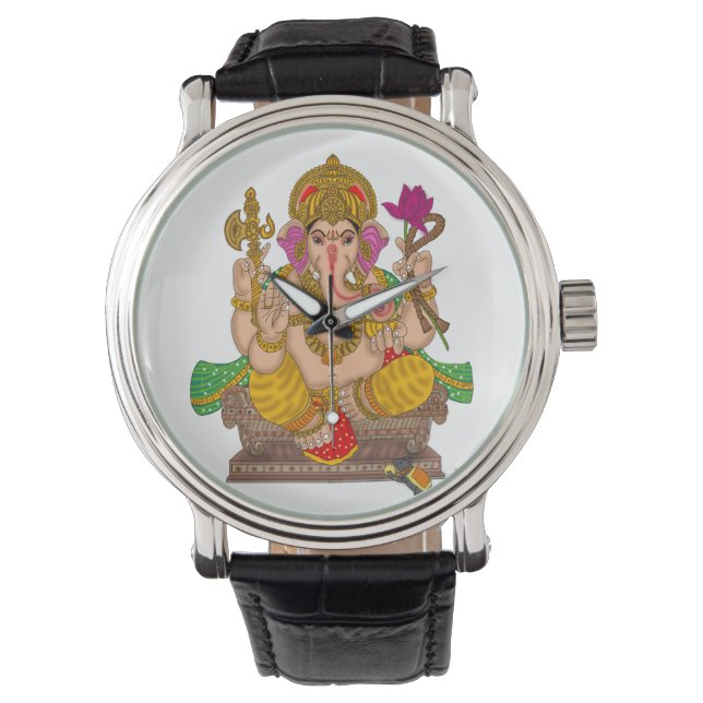 Lord Ganesha Clock Watch (Front)