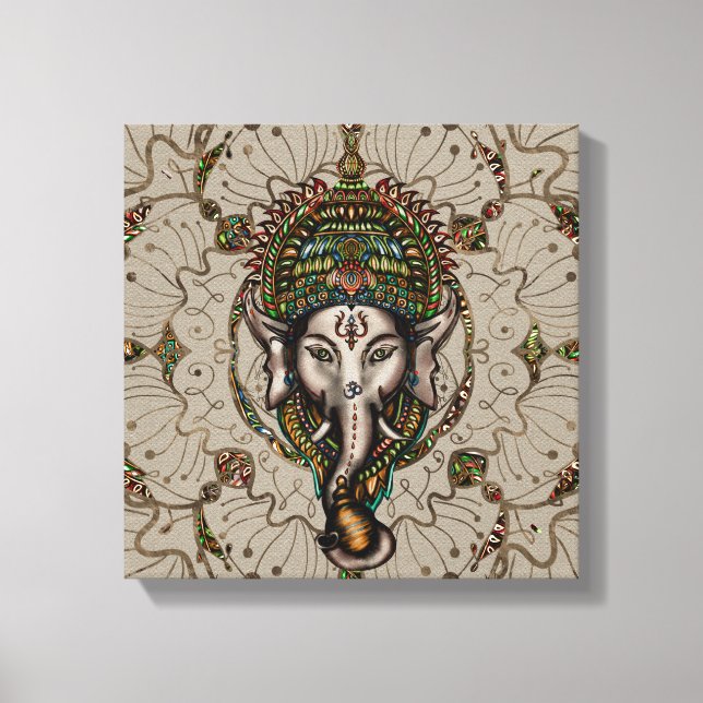 Lord Ganesha - Color on Canvas Print (Front)
