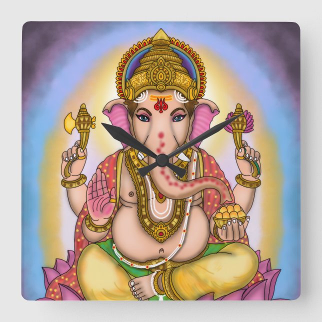 Lord Ganesha Decorative Wall Clock (Front)