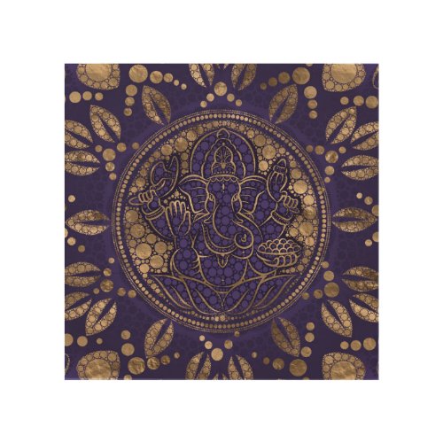 Lord Ganesha Dot Art Purples and Gold