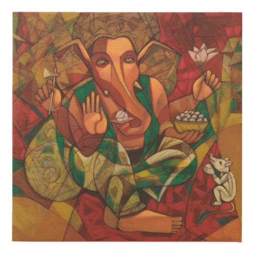 Lord Ganesha Faux Canvas Print