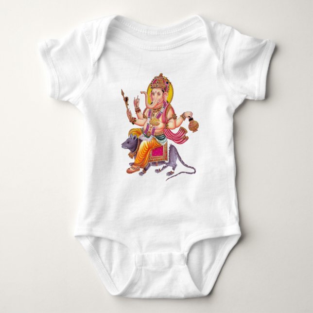 LORD GANESHA - Ganapati, Vinayaka, and Pillaiyar Baby Bodysuit (Front)