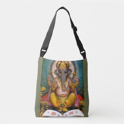 Lord Ganesha Indian Hindu Yoga Spiritual Crossbody Bag