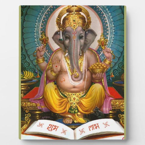 Lord Ganesha Indian Hindu Yoga Spiritual Plaque