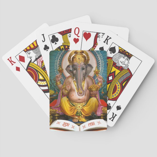 Lord Ganesha Indian Hindu Yoga Spiritual Poker Cards (Back)