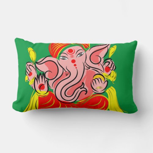 Lord Ganesha Lumbar Pillow
