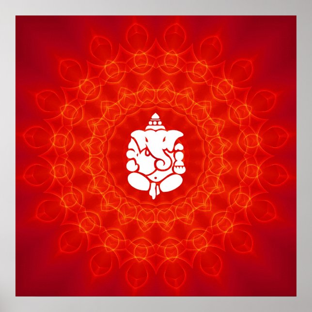 Lord Ganesha on Mandala Poster (Front)