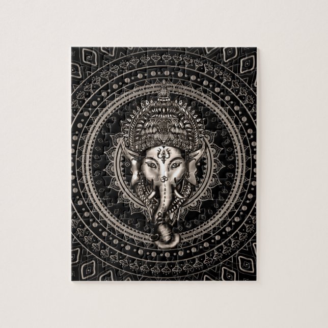 Lord Ganesha - Sepia Black Jigsaw Puzzle (Vertical)