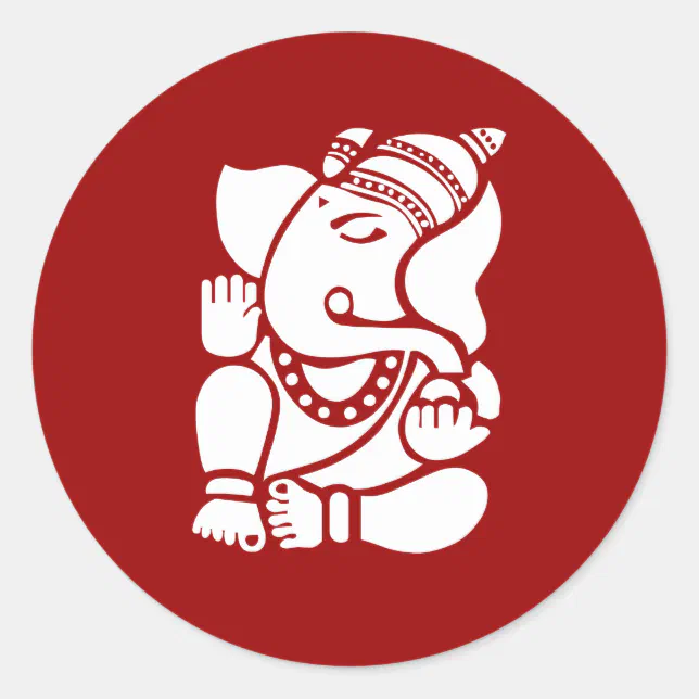 Lord Ganesha Sign Classic Round Sticker | Zazzle