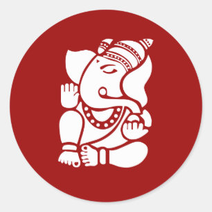 Lord Ganesha Sign Classic Round Sticker