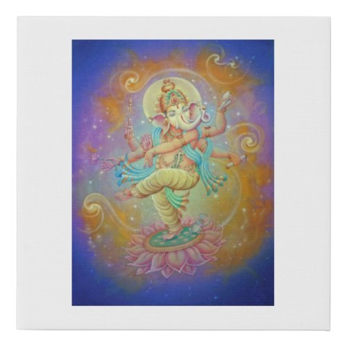 Lord Ganesha _ the remover of obstacles Faux Canvas Print