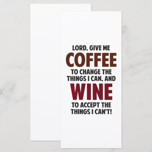 Lord, Give Me Coffee And Wine (Front/Back)