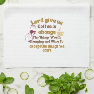 Lord give us coffee Humorous Playful Faith Gift Kitchen Towel