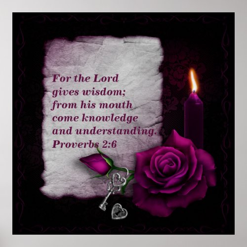 Lord Gives Wisdom Proverbs 26 Anointed Poster