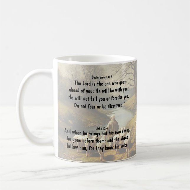 Lord Good Shephere Go Before You Bible Scripture Coffee Mug (Left)