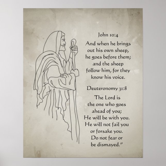 Lord Good Shephere Go Before You Bible Scripture Poster (Front)