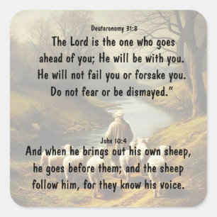 Lord Good Shephere Go Before You Bible Scripture Square Sticker