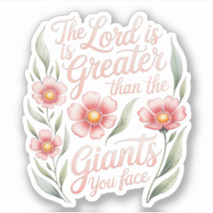 Lord Greater Than Giants You Face Religious  Sticker