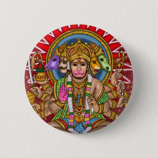 Lord Hanuman Button (Front)