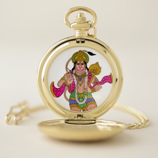 Lord Hanuman Clock Pocket Watch (Inside)