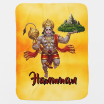Lord Hanuman Flying Lifting Mountain