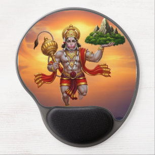 Lord Hanuman Flying Lifting Mountain Gel Mouse Pad