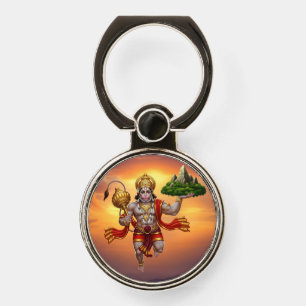 Lord Hanuman Flying Lifting Mountain Phone Ring Stand