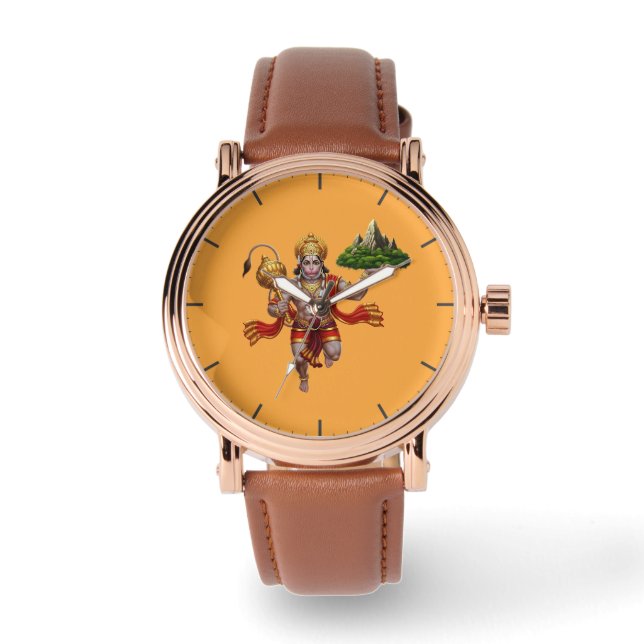 Lord Hanuman Flying Lifting Mountain Watch (Front)