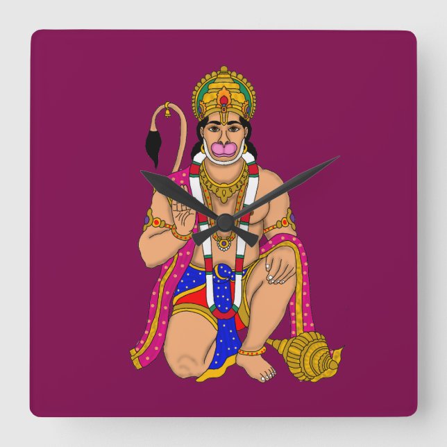Lord Hanuman Wall Clock (Front)