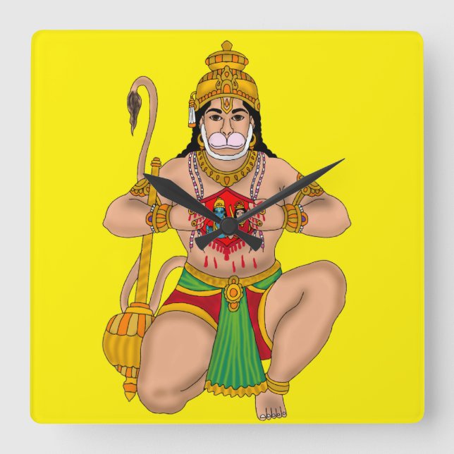 Lord Hanuman Wall Clock (Front)