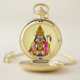 Lord Hanuman Wall Clock Pocket Watch