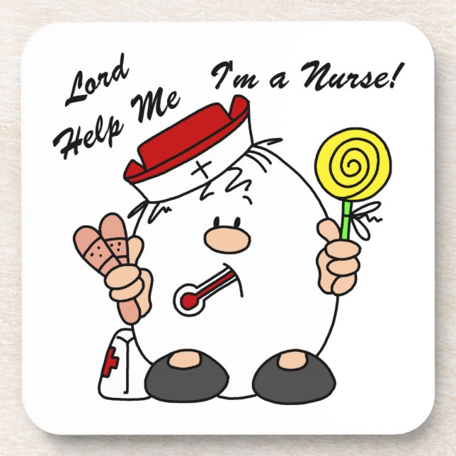 Lord Help Me I'm a Nurse Beverage Coaster (Front)