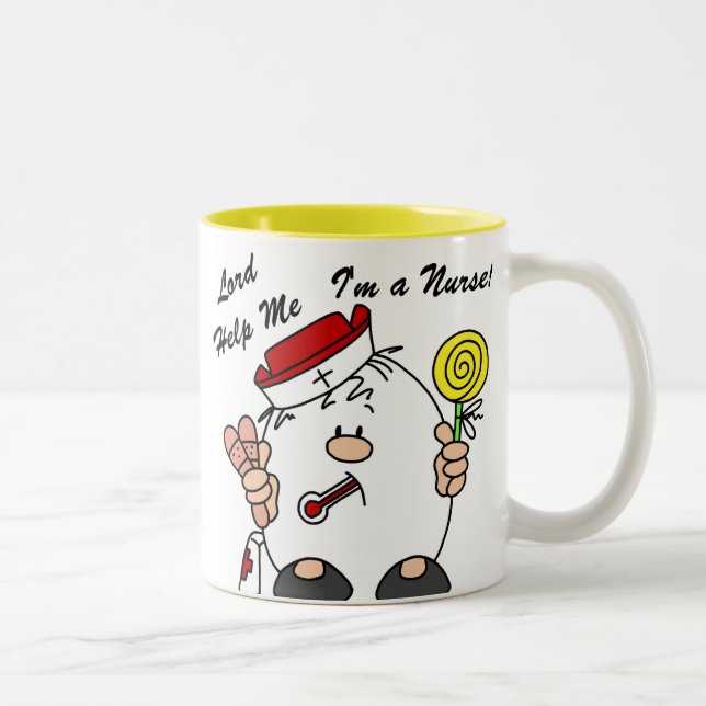 Lord Help Me I'm a Nurse Two-Tone Coffee Mug (Right)