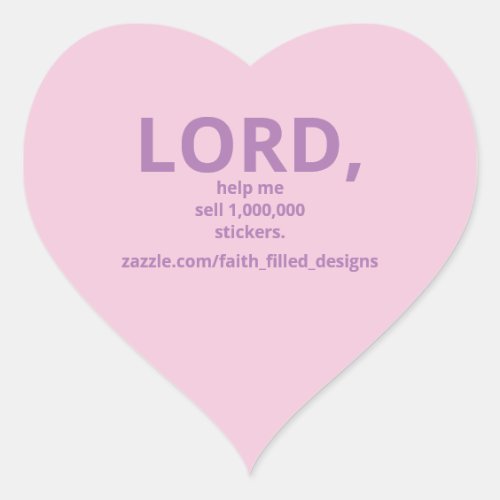 LORD Help _ Resurrection SUNDAY _ Easter _ Pink _ Heart Sticker