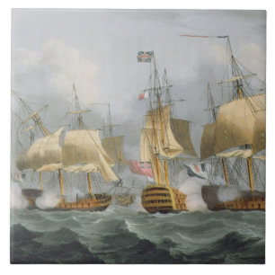 Lord Howe in the Queen Charlotte, Breaking the Ene Tile