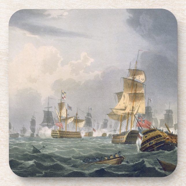 Lord Howe's Victory, 1st June 1794, engraved by Th Beverage Coaster (Front)