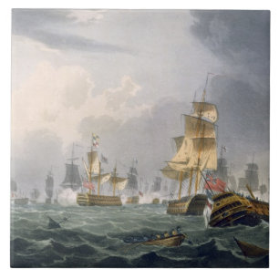 Lord Howe's Victory, 1st June 1794, engraved by Th Ceramic Tile